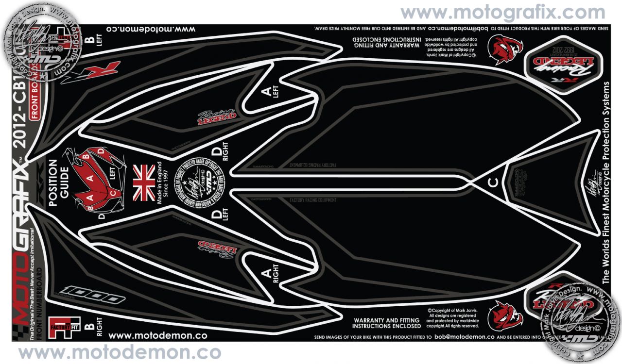 Honda Cbr 1000RR 2012-2014 Model Motografix Damla Sticker