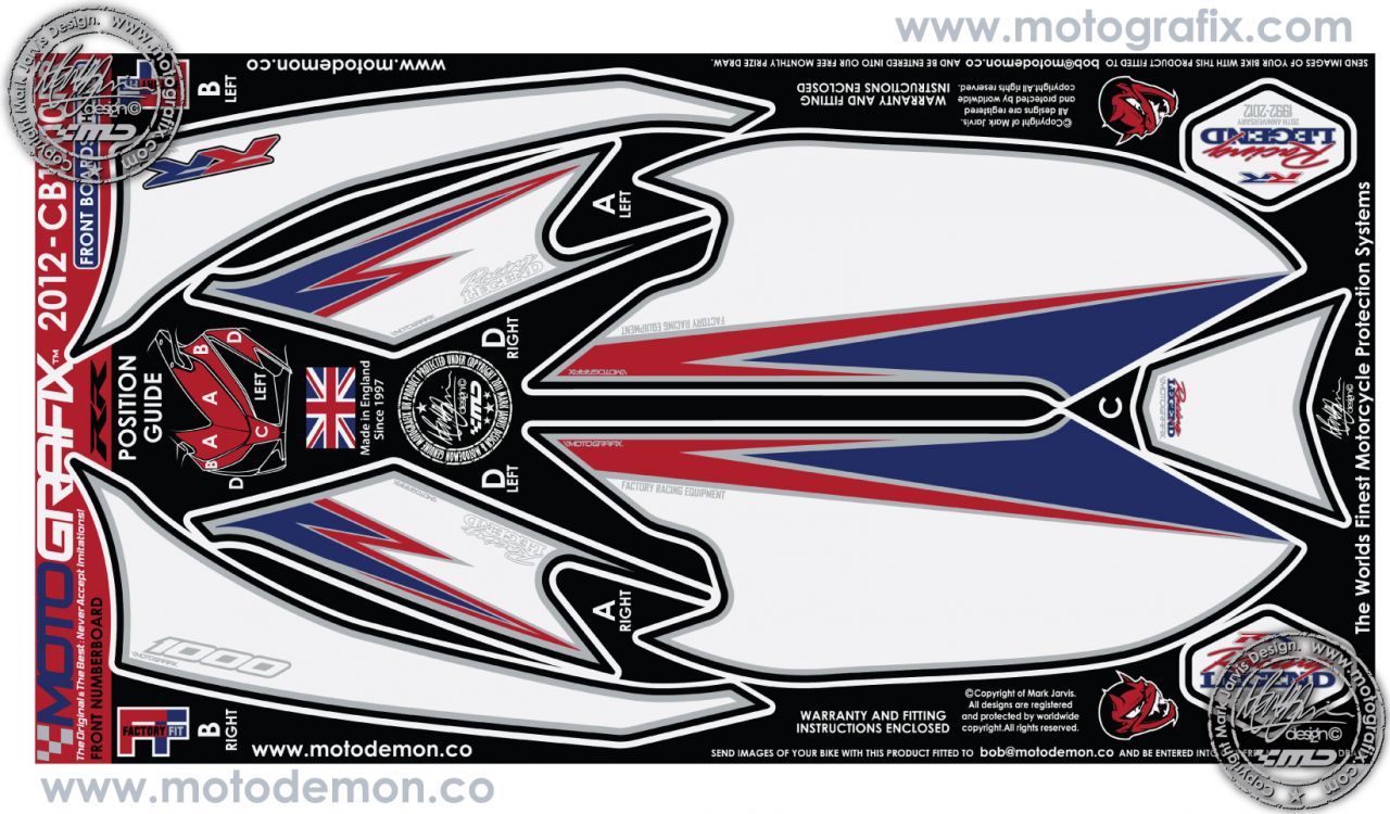 Honda Cbr 1000RR 2012-2014 Model Motografix Damla Sticker