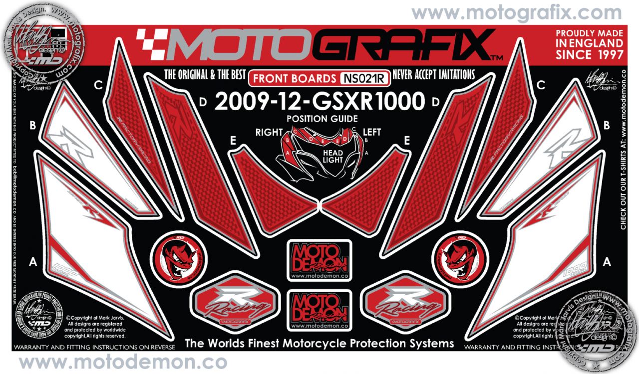Suzuki Gsx R1000 2009-2012 Model Motografix Damla Sticker