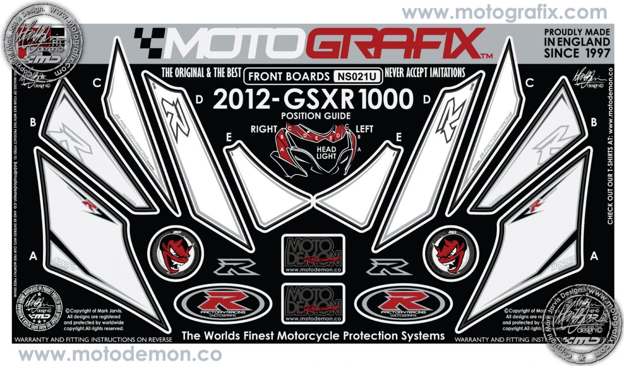 Suzuki Gsx R1000 2009-2012 Model Motografix Damla Sticker