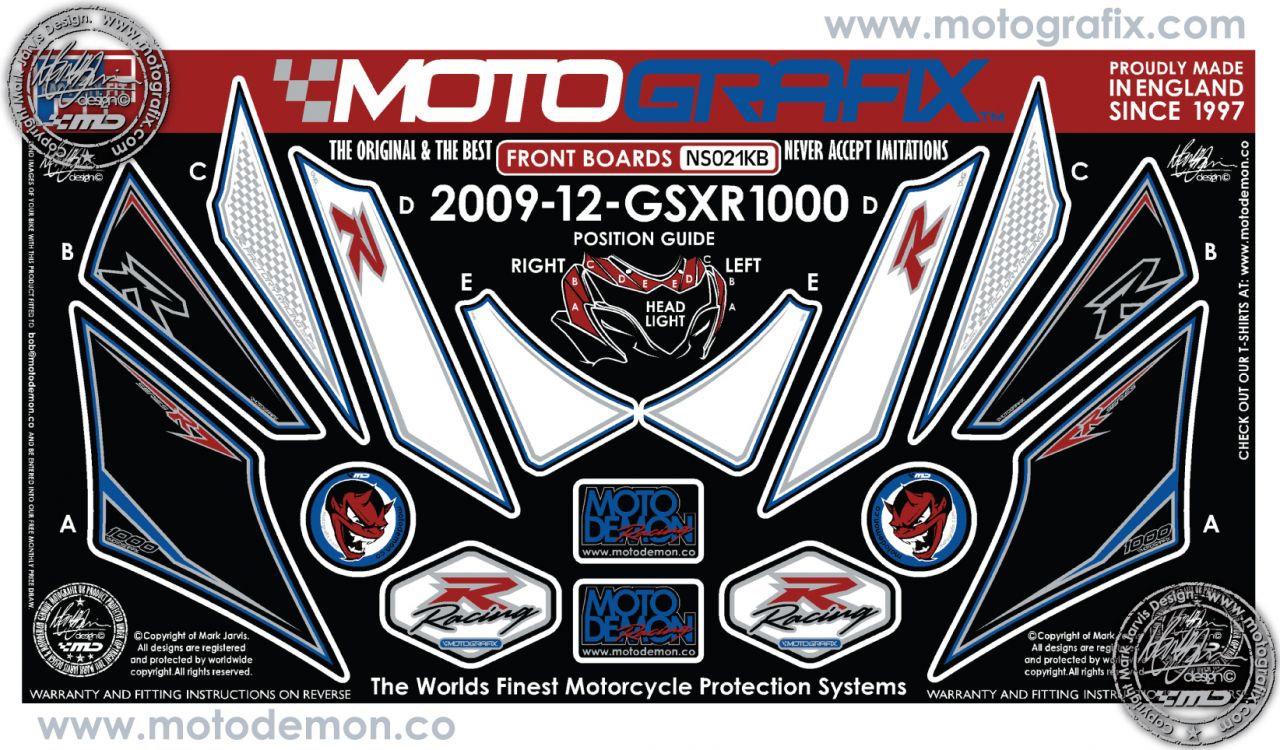 Suzuki Gsx R1000 2009-2012 Model Motografix Damla Sticker