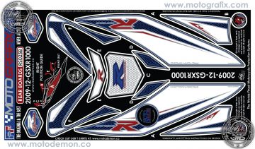 Suzuki Gsx R1000 2009-2012 Model Motografix Damla Sticker