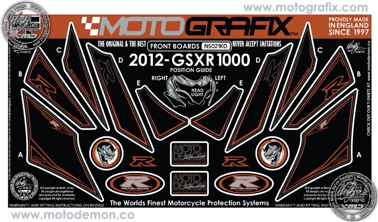 Suzuki Gsx R1000 2009-2012 Model Motografix Damla Sticker
