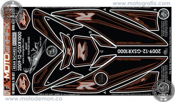 Suzuki Gsx R1000 2009-2012 Model Motografix Damla Sticker