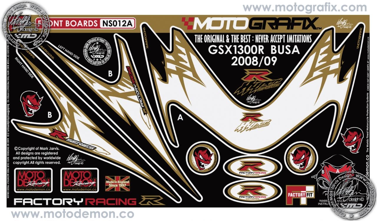 Suzuki Gsx R1300 Hayabusa 2008-2014 Model Motografix Damla Sticker