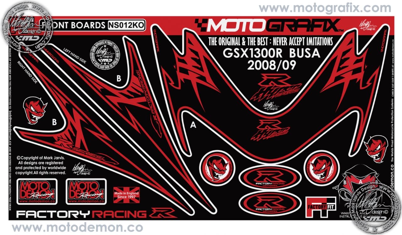 Suzuki Gsx R1300 Hayabusa 2008-2014 Model Motografix Damla Sticker