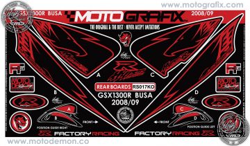 Suzuki Gsx R1300 Hayabusa 2008-2014 Model Motografix Damla Sticker