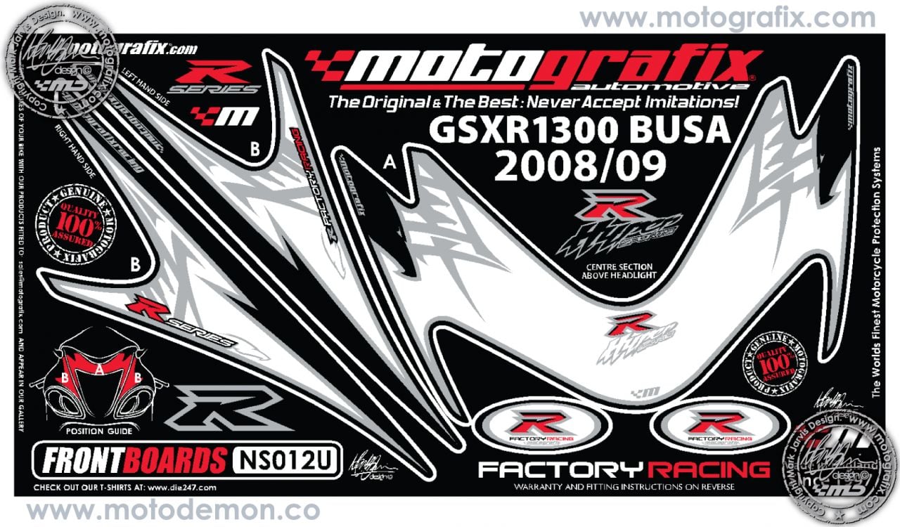 Suzuki Gsx R1300 Hayabusa 2008-2014 Model Motografix Damla Sticker