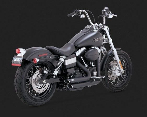 Vance & Hines Wide Glade SHORTSHOTS STAGGERED Siyah Egsoz 47227
