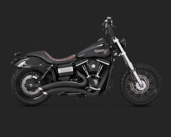 Vance & Hines 2014 Wide Glide Süper Radius Black Çift Tüp Komple Egzoz 46053