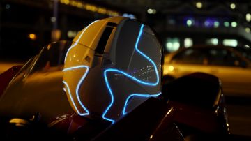 Light Mode Elwire Kask Aydınlatması Proton Kit Sarı