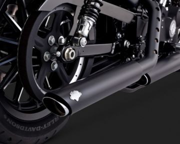 Vance & Hines 2015 Sportster 1200 Custom Super Low TWIN SLASH 3-INCH SLIP-ONS BLACK Egzoz 46861
