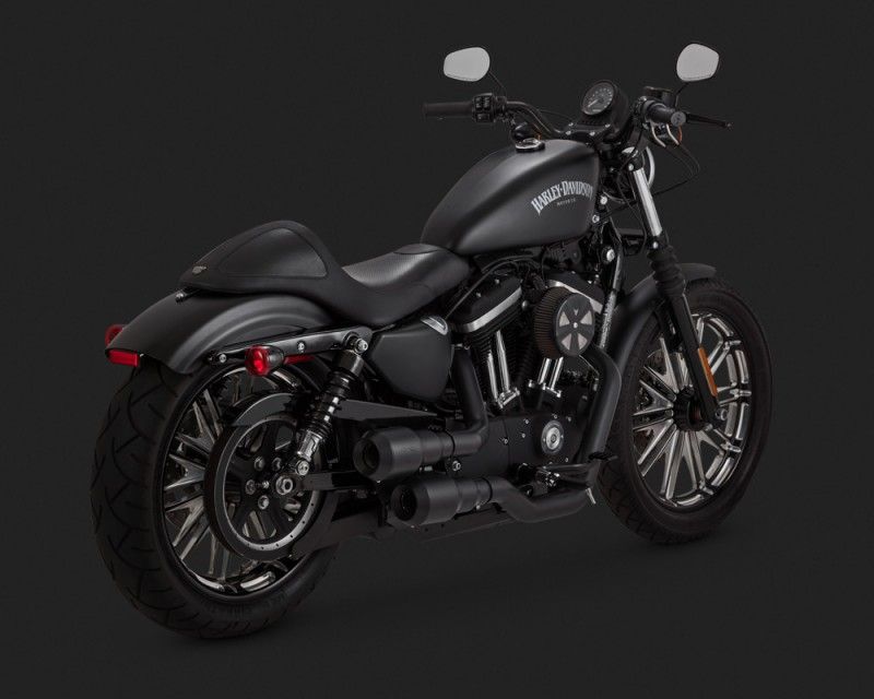 Vance & Hines 2015 Sportster 883 Super Low HI-OUTPUT GRENADES 2-INTO-2 BLACK Egzoz 46854