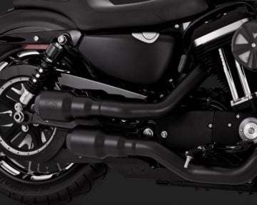 Vance & Hines 2015 Sportster 883 Super Low HI-OUTPUT GRENADES 2-INTO-2 BLACK Egzoz 46854