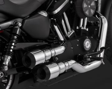 Vance & Hines 2015 Sportster 883 Super Low HI-OUTPUT GRENADES 2-INTO-2 BLACK TIP Egzoz 16852