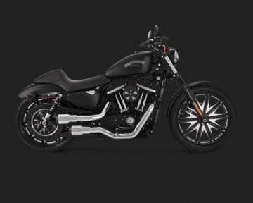 Vance & Hines 2015 Sportster 883 Super Low HI-OUTPUT GRENADES 2-INTO-2 BLACK TIP Egzoz 16852