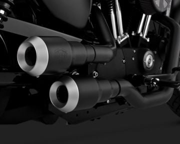 Vance & Hines 2015 Sportster Super Low HI-OUTPUT GRENADES 2-INTO-2 BLACK / PEARL NICKEL Egzoz 46852