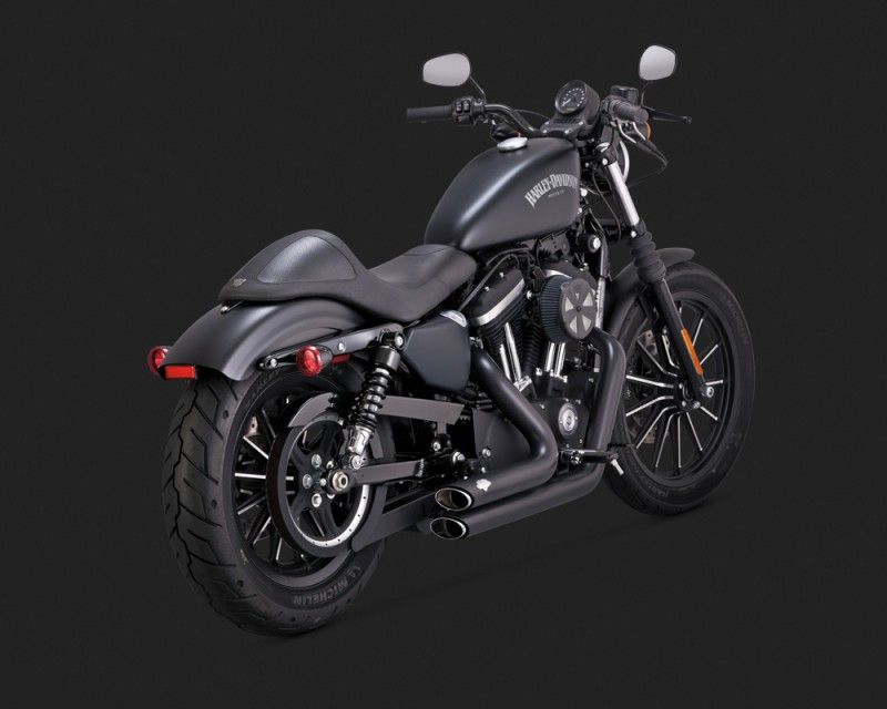 Vance & Hines 2015 Sportster 883 Super Low SHORTSHOTS STAGGERED BLACK Egzoz 47229