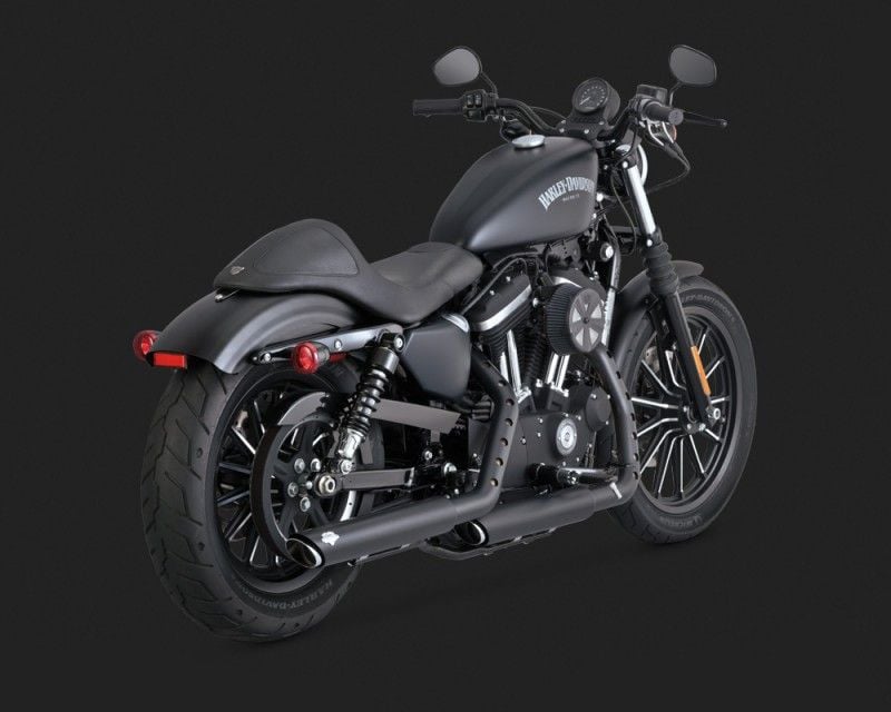 Vance & Hines 2015 Sportster 883 Super Low TWIN SLASH 3-INCH SLIP-ONS BLACK Egzoz 46861