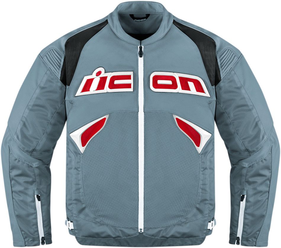 Icon Sanctuary Gri Deri Motosiklet Montu Medium
