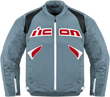 Icon Sanctuary Gri Deri Motosiklet Montu Medium