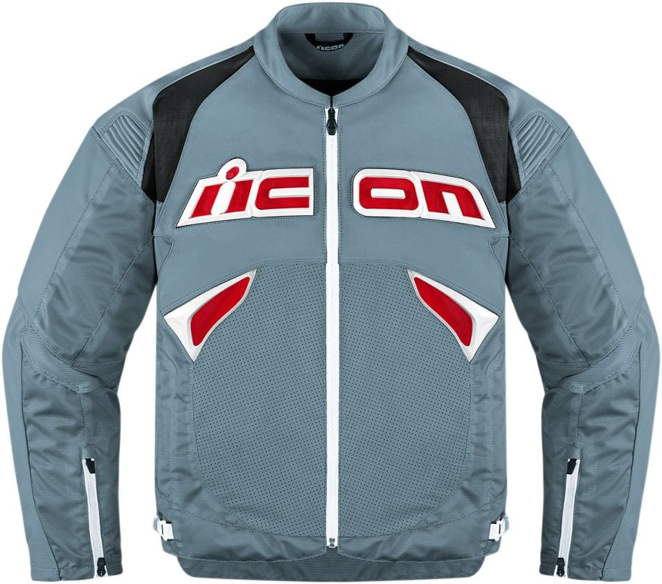 Icon Sanctuary Gri Deri Motosiklet Montu Large