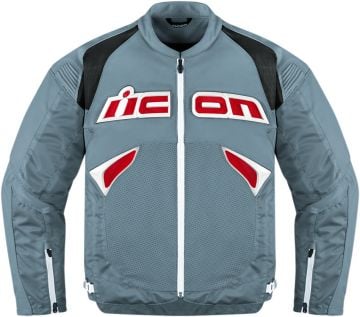 Icon Sanctuary Gri Deri Motosiklet Montu Large