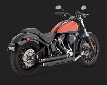 Vance & Hines 2014 FatBoy BIG SHOTS STAGGERED BLACK Egzoz 47933