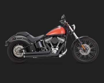 Vance & Hines 2014 FatBoy BIG SHOTS STAGGERED BLACK Egzoz 47933