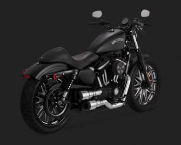 Vance & Hines 2015 Sportster 1200 Custom HI-OUTPUT GRENADES 2-INTO-2 BLACK TIP Egzoz 16852