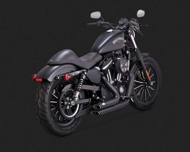 Vance & Hines 2015 Sportster 1200 Custom SHORTSHOTS STAGGERED BLACK Egzoz 47229
