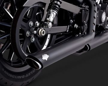 Vance & Hines 2015 Sportster 1200 Custom TWIN SLASH 3-INCH SLIP-ONS BLACK Egzoz 46861
