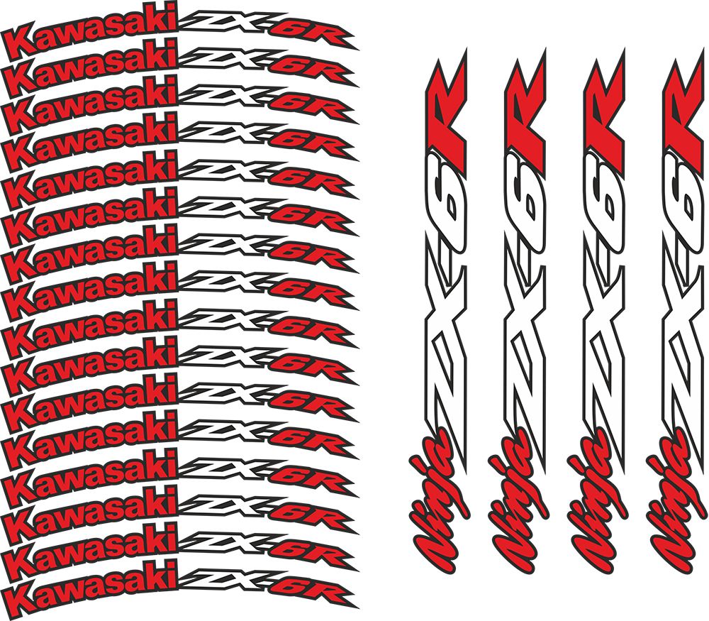 Kawasaki Zx6R Jant Sticker Seti