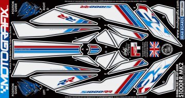 Bmw S1000RR 2015+ Model Motografix Tank Pad+Damla Sticker Takımı