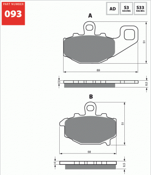 Kawasaki Zx10r 04-10 Model Arka Fren Balatası 093 S3 Serisi