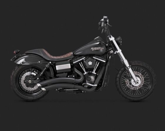 Vance & Hines 2014 Fatbob Süper Radius Black Çift Tüp Komple Egzoz 46053