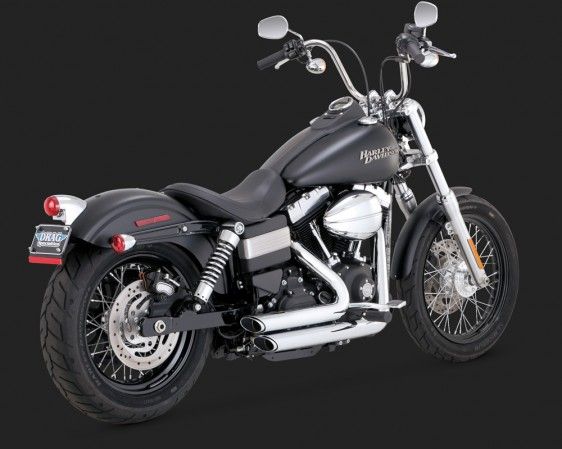 Vance & Hines 2014 Fatbob SHORTSHOTS STAGGERED Chrome Komple Egzoz 17227