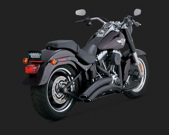 Vance & Hines 2014 Fatboy SUPER RADIUS BLACK Egzoz 46051