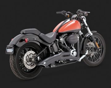 Vance & Hines 2014 FatBoy Lo BIG RADIUS 2-INTO-1 BLACK Egzoz 48019