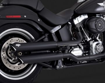 Vance & Hines 2014 FatBoy Lo TWIN SLASH 3″ SLIP-ONS BLACKEgzoz 46843
