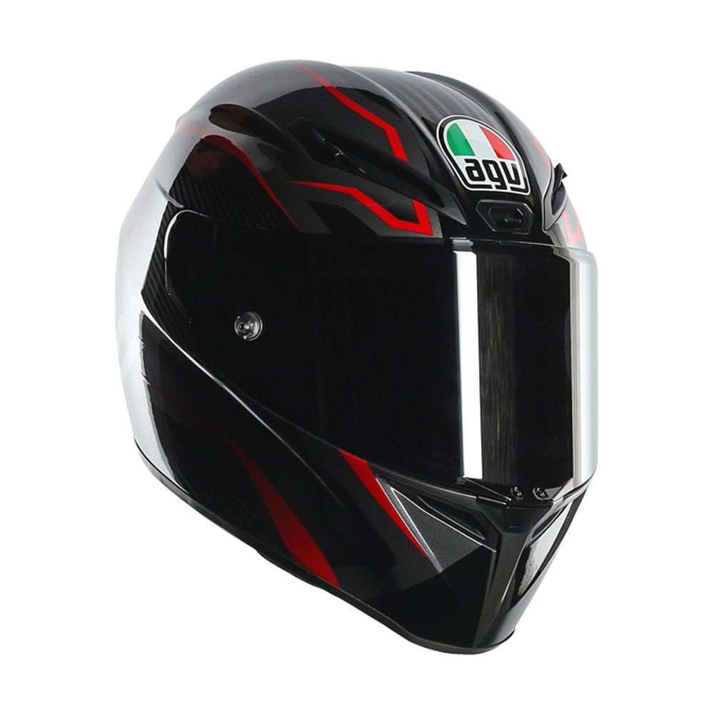 AGV GT-Veloce Txt Black/Gunmetal/Red Full Face Kask