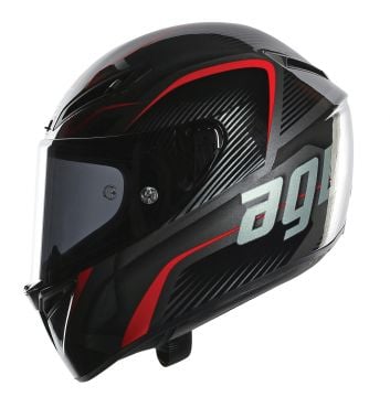 AGV GT-Veloce Txt Black/Gunmetal/Red Full Face Kask