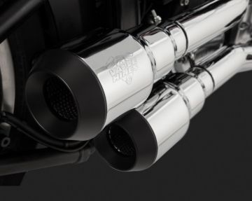 Vance & Hines 2014 Heritage Softail Classic HI-OUTPUT GRENADES 2-INTO-2 BLACK TIP Krom Egzoz 16848