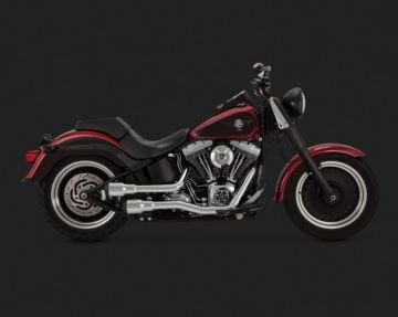 Vance & Hines 2014 Heritage Softail Classic HI-OUTPUT GRENADES 2-INTO-2 BLACK TIP Krom Egzoz 16848