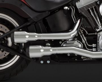 Vance & Hines 2014 Heritage Softail Classic HI-OUTPUT GRENADES 2-INTO-2 BLACK TIP Krom Egzoz 16848