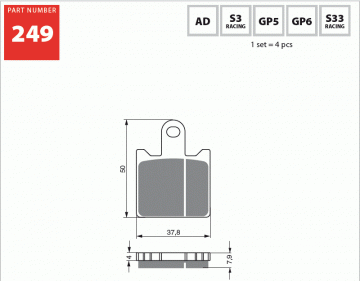 Kawasaki Z1000 07-08 Model Ön Fren Balatası 249 S3 Serisi