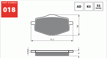 Yamaha Xt 600 1992+ Gold Arka Fren Balatası 018 AD Serisi