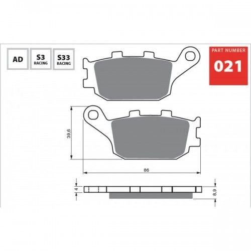 Yamaha Yzf R6S 06-07 Gold Arka Fren Balatası 021 AD Serisi
