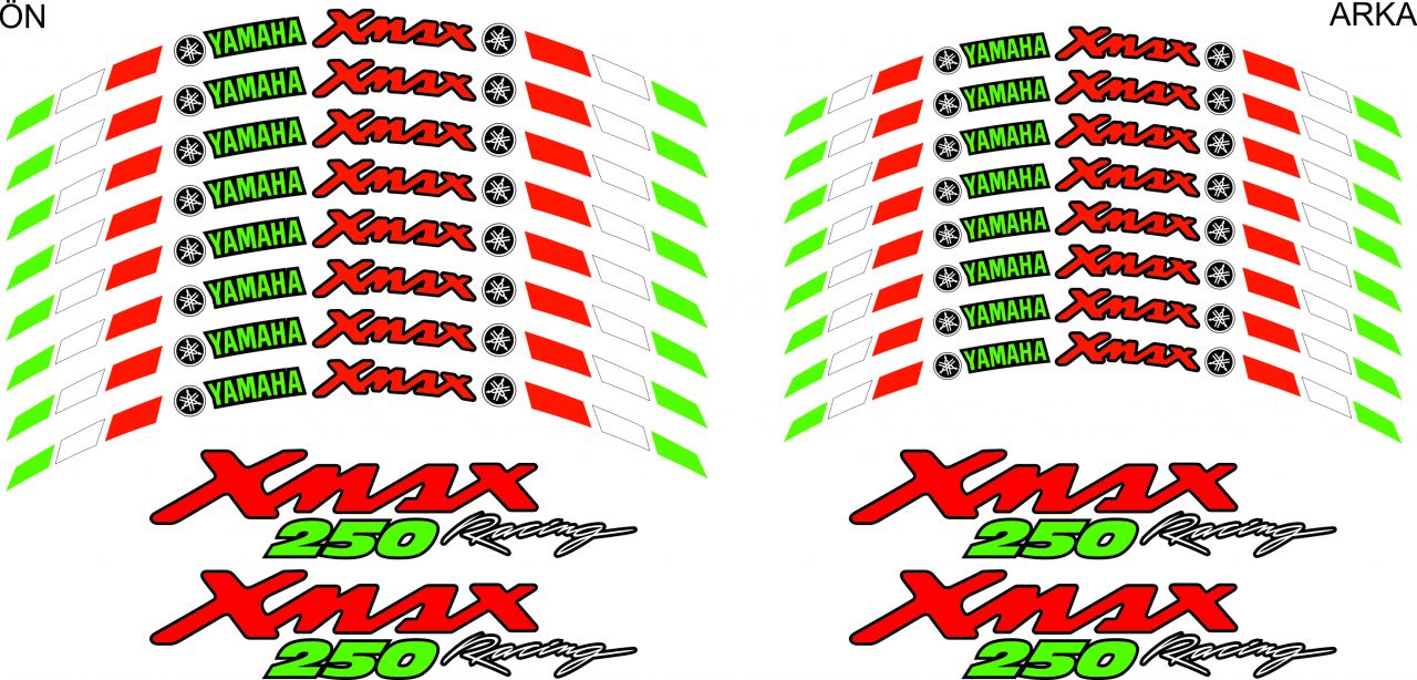 Yamaha Xmax 250 Jant Sticker Seti