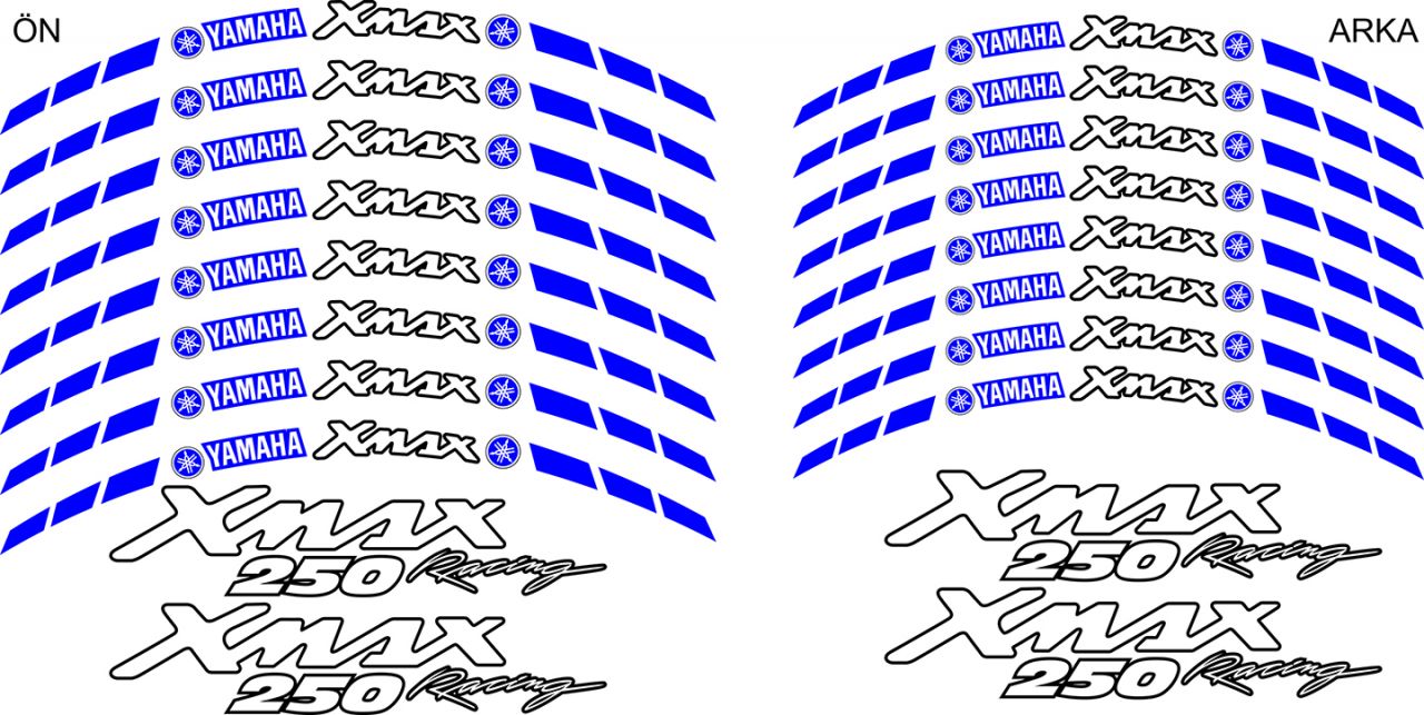 Yamaha Xmax 250 Jant Sticker Seti